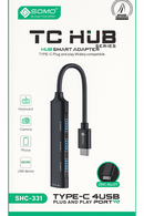 SOVO SHC-331 Type-C 4-Port USB Hub, a plug-and-play smart adapter