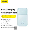 Baseus Comet Series Dual-Cable Digital Display Fast Charge Power Bank 20000mAh 22.5W Blue - With Simple Series Charging Cable USB to Type-C