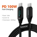 Toocki 100W Type C To Type C Cable PD Fast Charging Display Cable