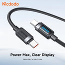 Mcdodo CA-035 Cab Vision 240W USB-C to USB-C Fast Charging Cable with Dynamic LED Power Display