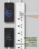 LDNIO SC5319 Defender Series 2500W Power Extension Strip 38W Fast Charging with 5 Sockets, 2 USB-A &amp; 1 USB-C Port
