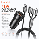Toocki 48W Car Charger With Free Toocki 3in1 Charging Cable