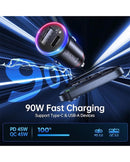 SYNCWIRE USB-C Car Charger 45W PD &amp; QC Fast Charging RGB Mini Car Adapter (Model: SW-XC1004) for iPhone 17 16 15 Samsung S26 Pixel iPad