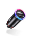 SYNCWIRE USB-C Car Charger 45W PD &amp; QC Fast Charging RGB Mini Car Adapter (Model: SW-XC1004) for iPhone 17 16 15 Samsung S26 Pixel iPad